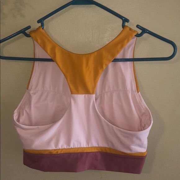 Senita Athletics Colorblock Sports Bra - Orange, Pink, and Maroon - Picture 2 of 2